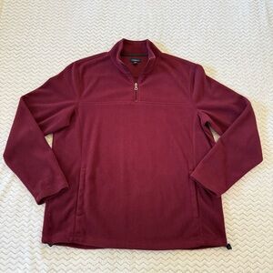 Croft & Barrow 1/4 Zip Pull Over Maroon Fleece Sweater Men's Size Large Casual